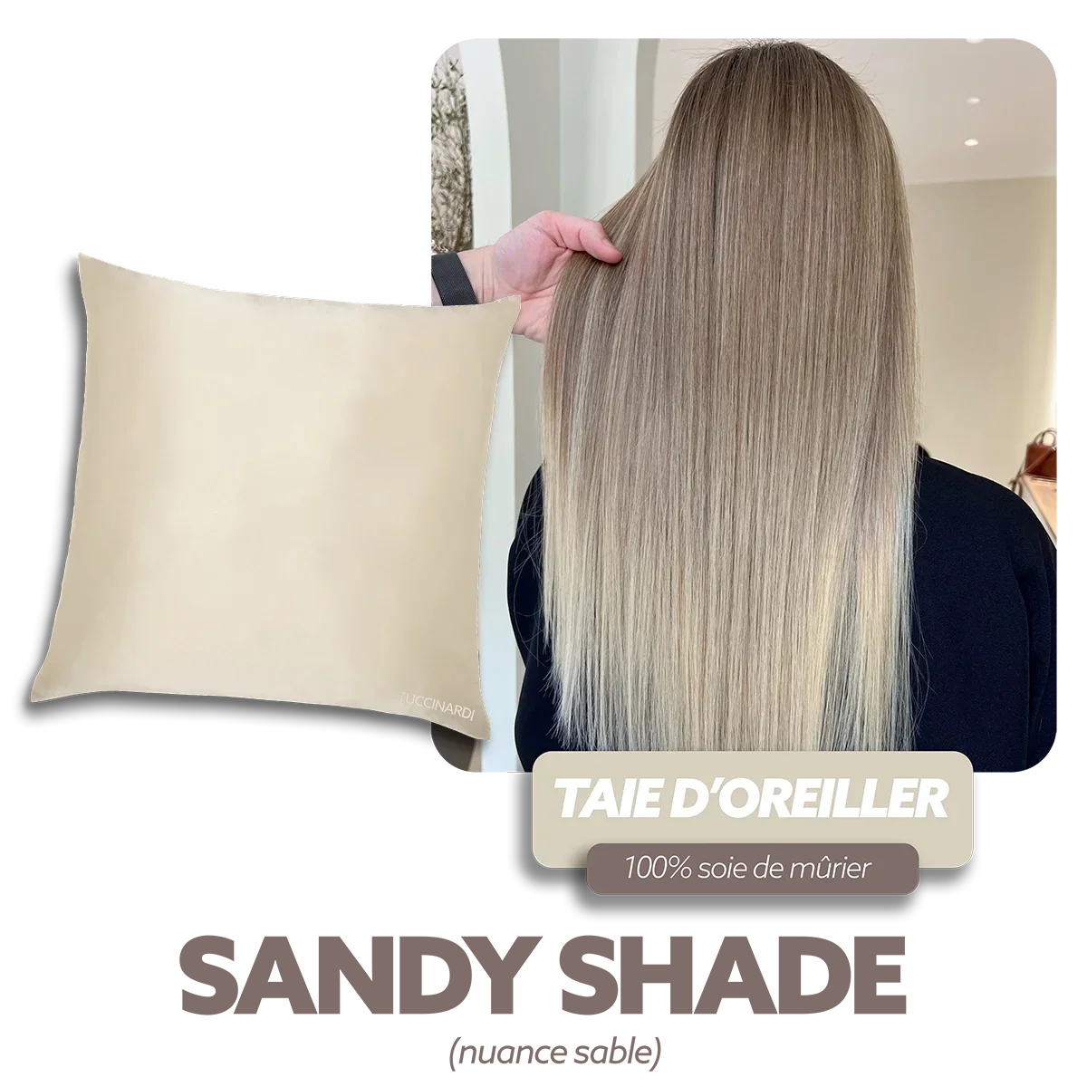 Taie d'oreiller en soie & microfibre