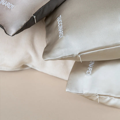 Taie d'oreiller en soie & microfibre