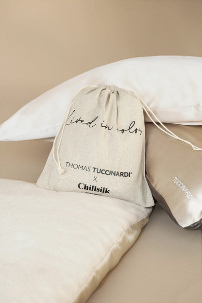 Taie d'oreiller en soie & microfibre