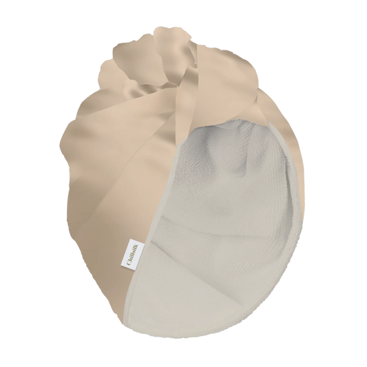 Serviette turban en soie & microfibre